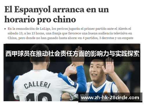 西甲球员在推动社会责任方面的影响力与实践探索